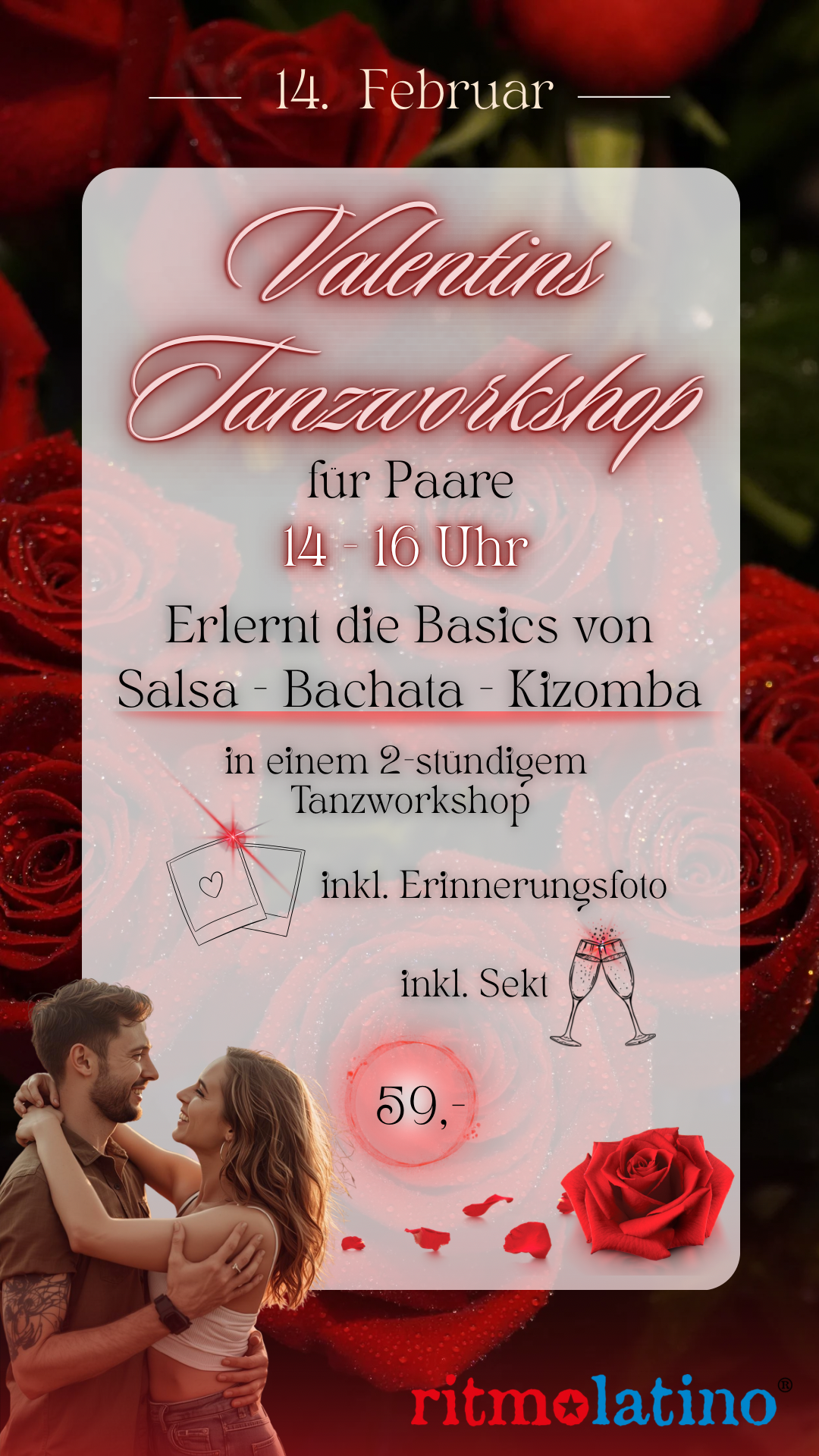 Valentine's day instagram story with roses